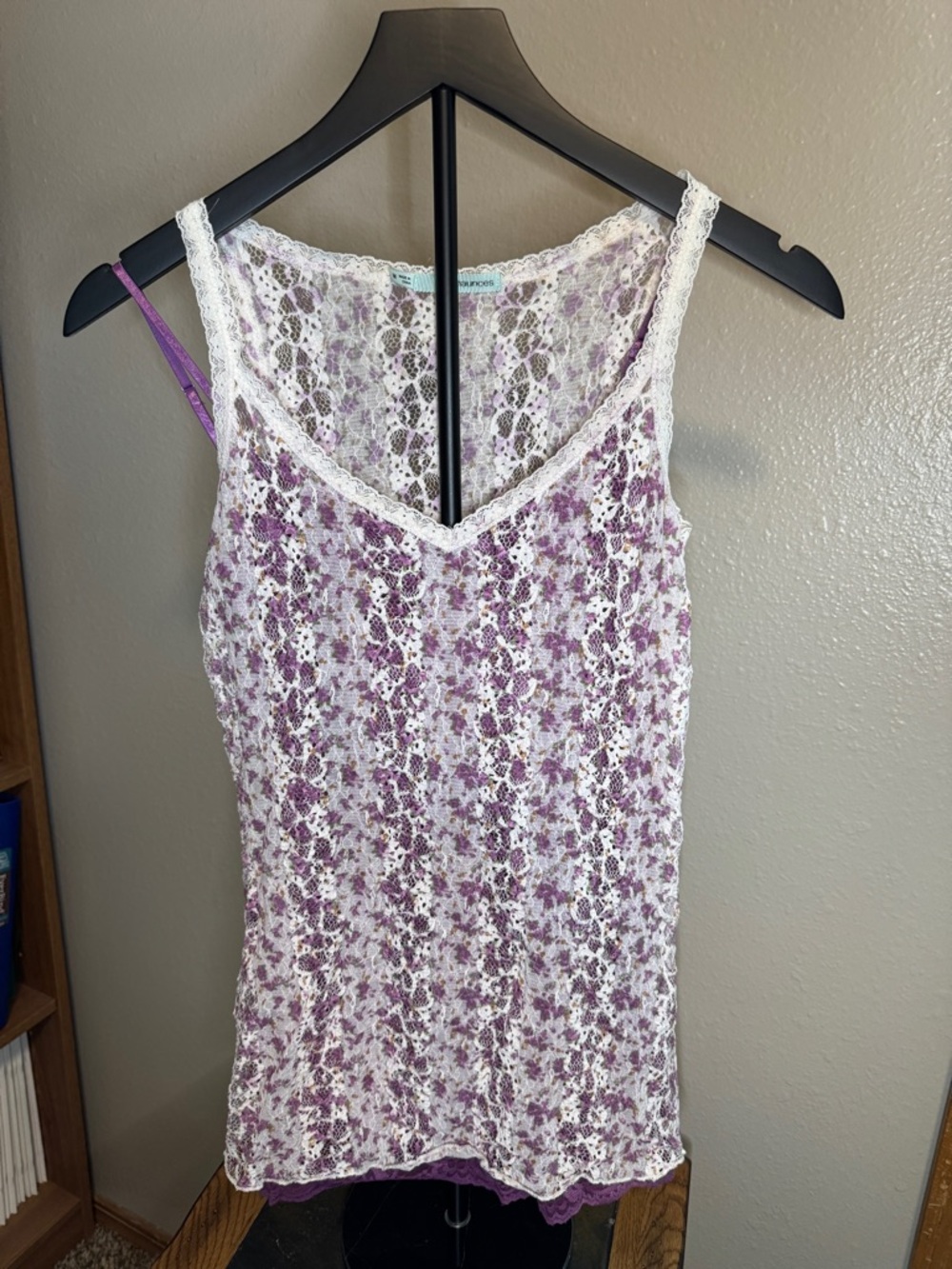 Women’s Maurices Lavender Floral Lace Camisole & Solid Lavender for underneath